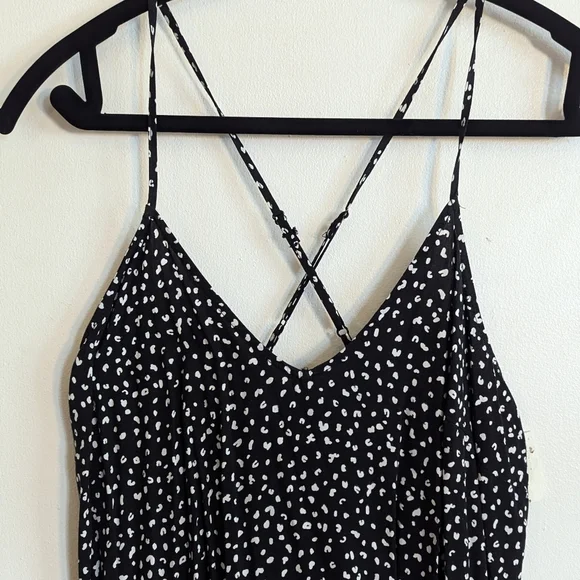 Old Navy Sleeveless V Neck Maxi Shift Dress Black Leopard Pattern - Picture 4 of 5